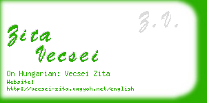 zita vecsei business card